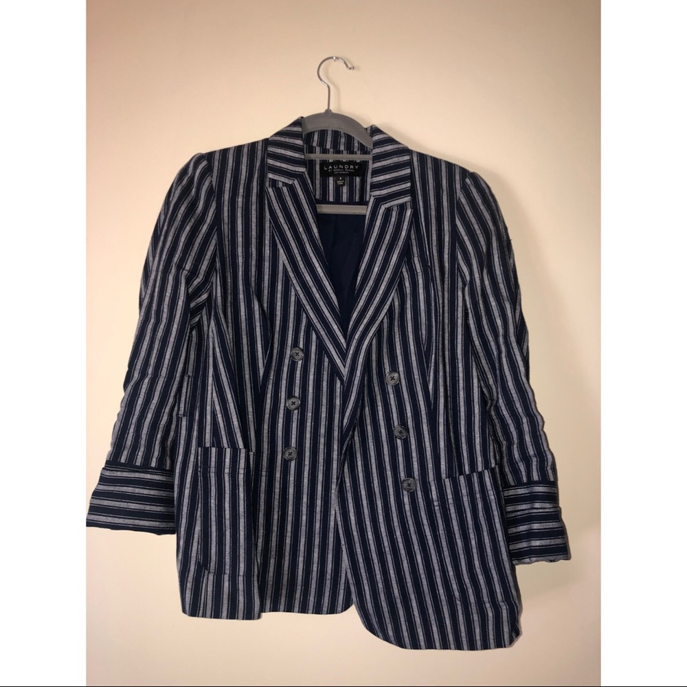 Shelli Segal Oversized Stripe Blazer Size: 2